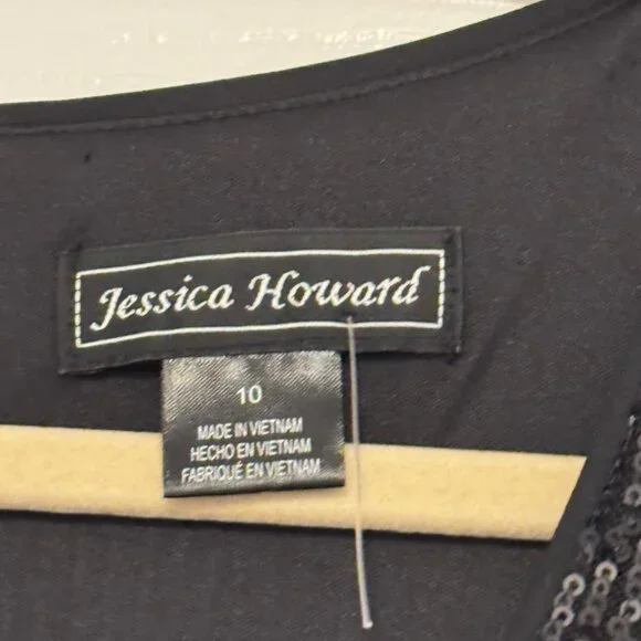 Jessica Howard Womens Black Sequin Gown Size 10 women dress - Picture 4 of 12